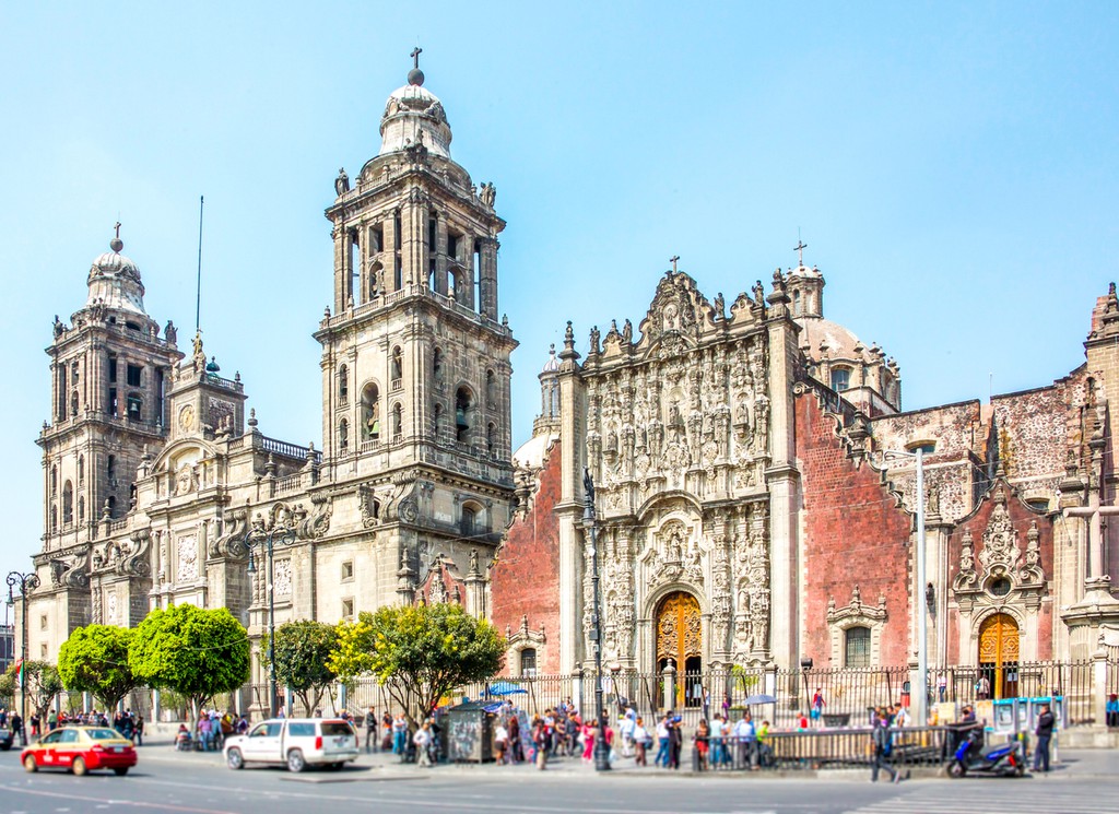 Complete View of the Metropolitan Cathedral In Mexico City