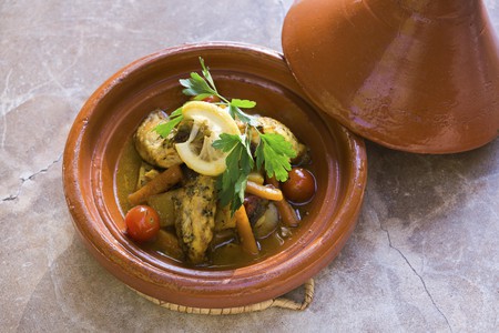 Tajine of monkfish and souk vegetables
