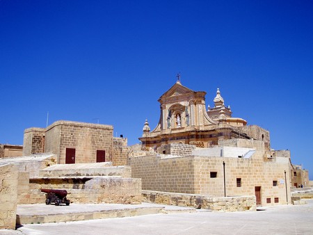 Il Kastell city walls and Cathedral of the Assumption, Victoria, Gozo