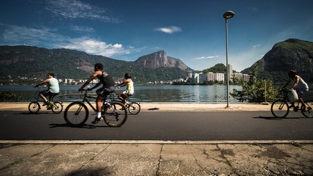 Ride a bike around the stunning lake