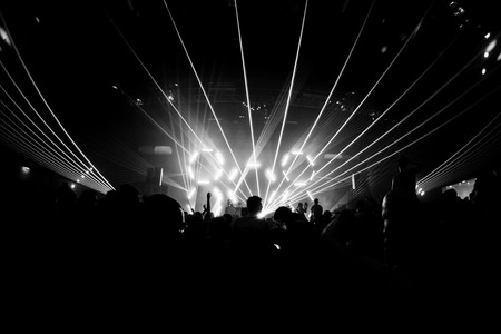 Techno rave in Berlin nightclub