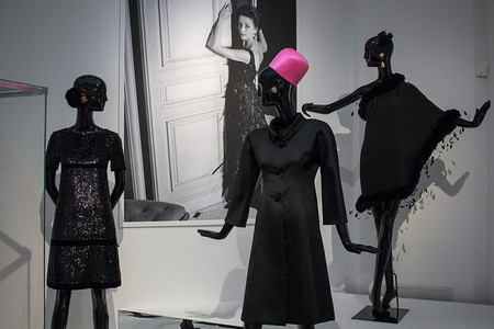Givenchy dresses on display at the 'Hubert de Givenchy' exhibition
