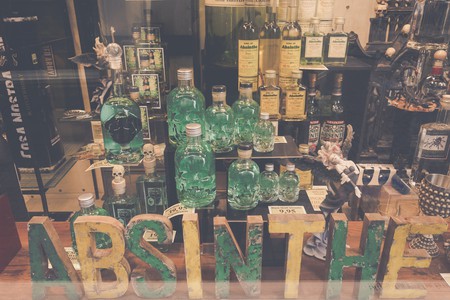 A selection of absinthe bottles 