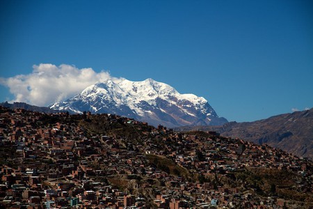 Illimani behind La Paz