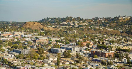 Aerial view of Highland Park, Los Angeles, California