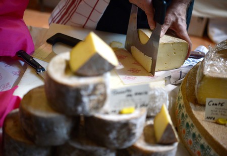 Cheeses on display at Cheese Berlin, Markthalle Neun 