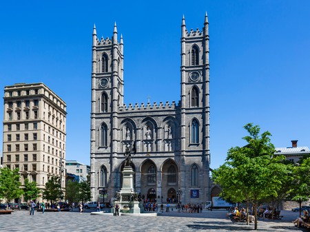 Explore Old Montreal to see beautiful attractions like the Notre-Dame Basilica