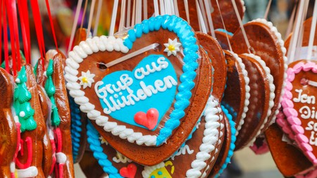 Fill up on a traditional heart-shaped gingerbread at one of Bavaria's many Christmas markets