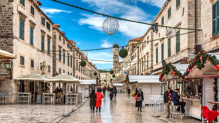 Stradun, the main street in Dubrovnik, gets in the festive spirit