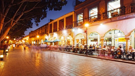 The Zócalo in Oaxaca City, Mexico, is a great place for eating out