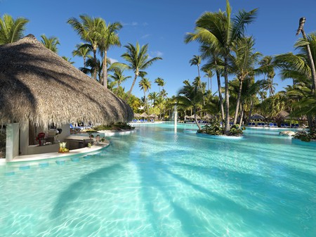 Even on a budget, you can enjoy a swim-up bar at the Meliá Caribe Beach Resort