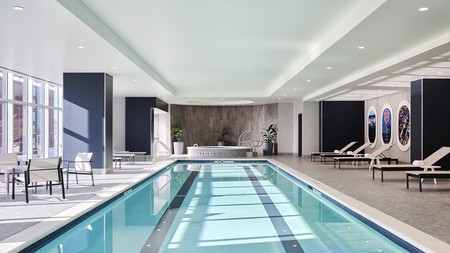 Do some laps in the saltwater pool at the Loews Kansas City Hotel