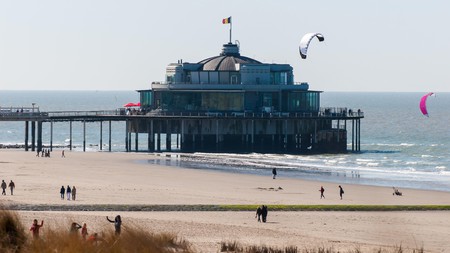 In Blankenberge, you can stroll along Belgium Pier and enjoy a coffee overlooking the North Sea 