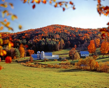 Rural view of a farm near village of Barre, Vermont