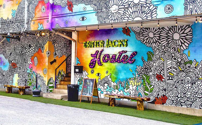 Drifter Jack’s Hostel’s walls were painted by local artists