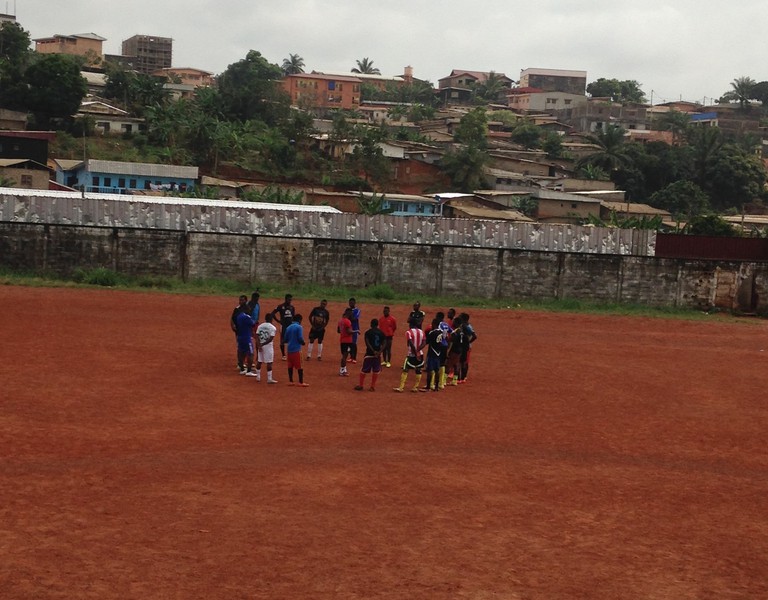 Players gather to pick a game in Yaounde
