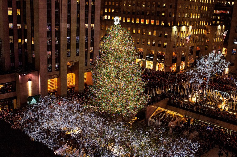 The Rockefeller Center Christmas Tree stays lit until after New Year’s Day