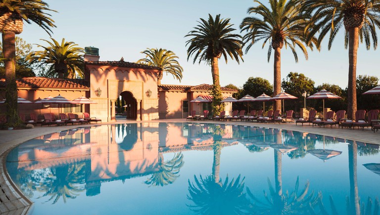 Luxurious oval swimming pool at Fairmont Grand Del Mar