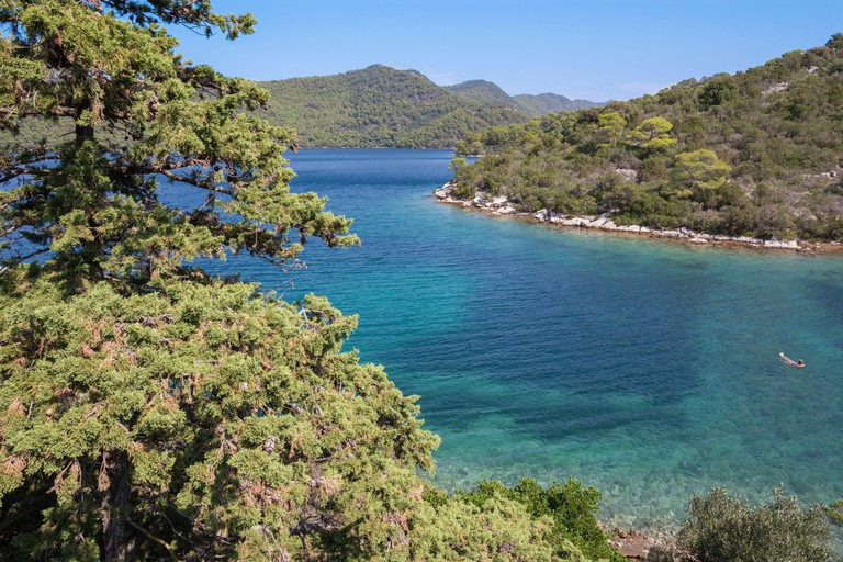 A landscape shot of the clear blue sea around Mljet island, Croatia