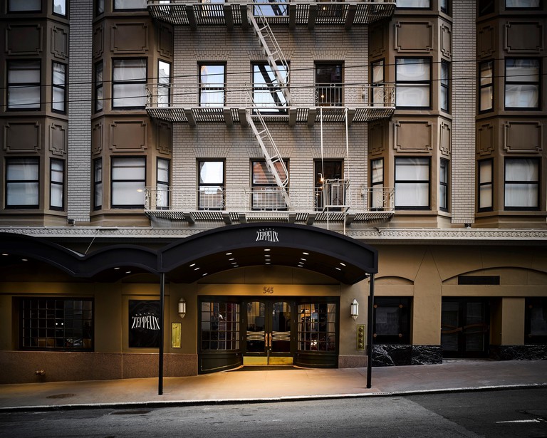 View of the exterior of Hotel Zeppelin San Francisco