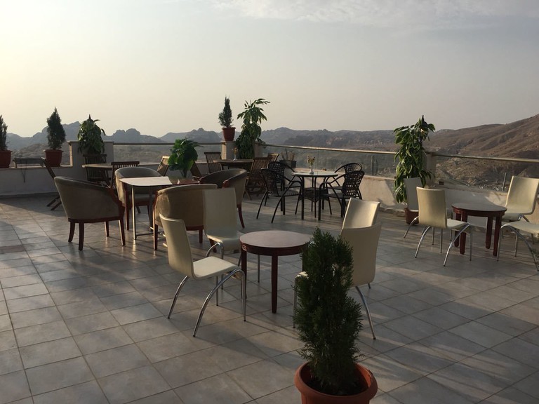 Oscar Hotel Petra rooftop with mountain views