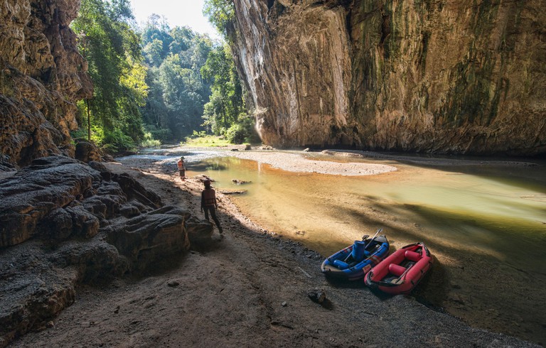 Exploring the Tham Lod Cave by kayak, Pang Mapha Thailand