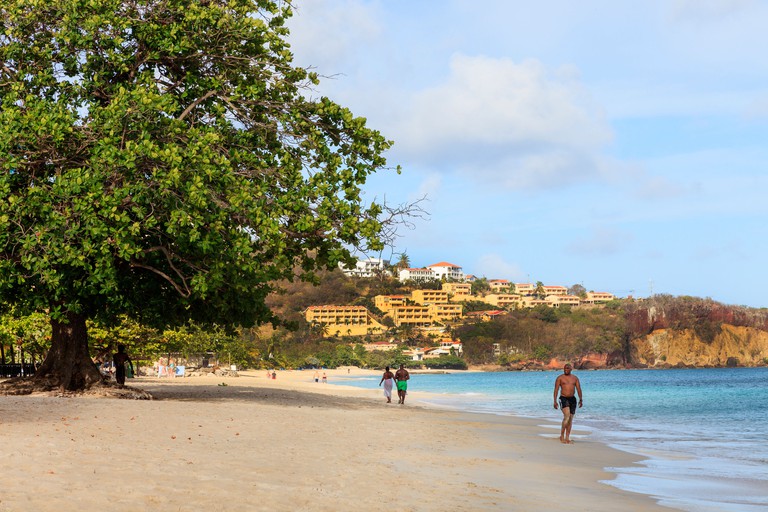 View south on Grand Anse Beach towards Quarantine Point, St George, Grenada, Caribbean