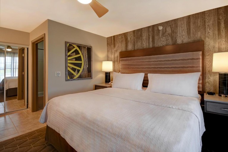 A modern country-style room at the Homewood Suites by Hilton