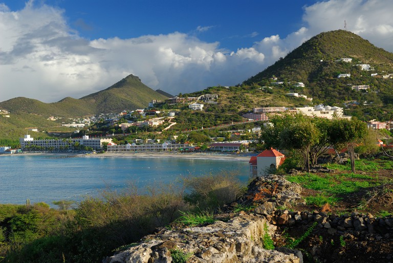 Little Bay and Fort William in the Caribbean Island of St Martin
