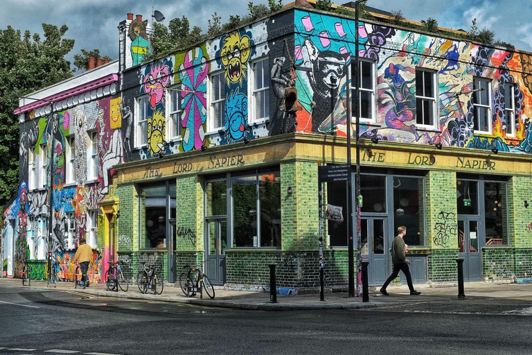 Exterior of the refurbished Lord Napier Star pub, Hackney Wick, September 2021