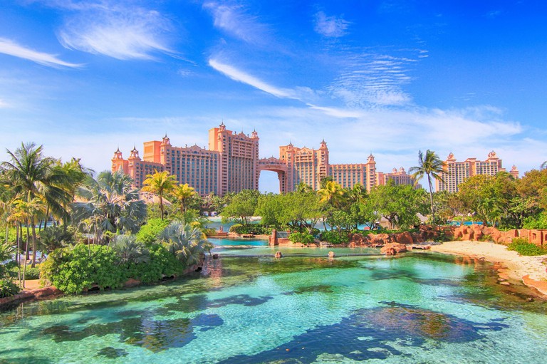 The Royal’s soaring coral-pink towers at the sprawling Atlantis resort