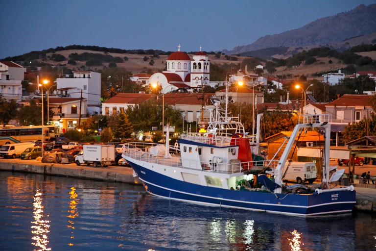 Kamariotissa Harbour in Samothraki, on the Greek Islands, Greece