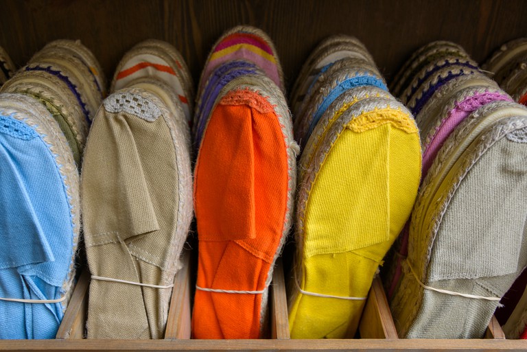 Rows of colorful espadrilles