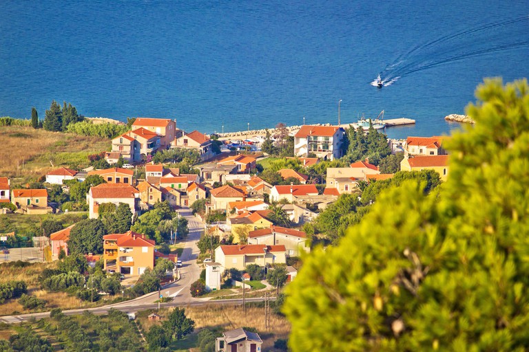 View over a coastal village on Island of Pasman, Croatia